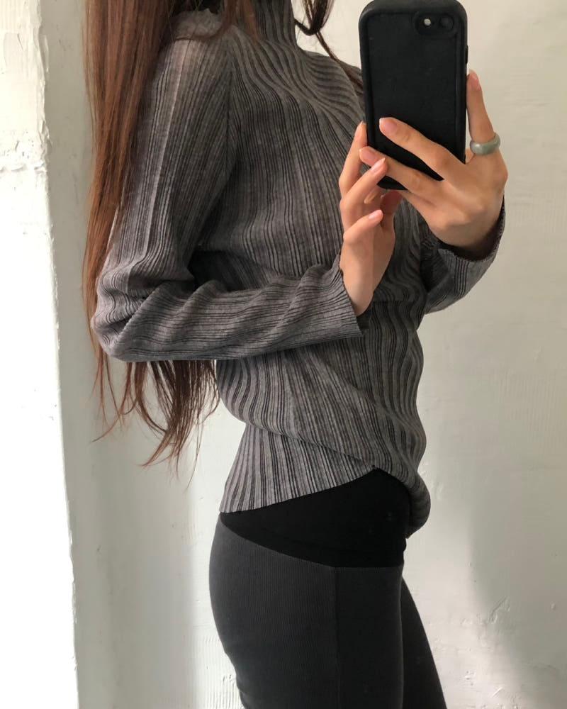 Pleats Please 플리츠플리즈 그레이 플리츠 긴팔 티셔츠 7