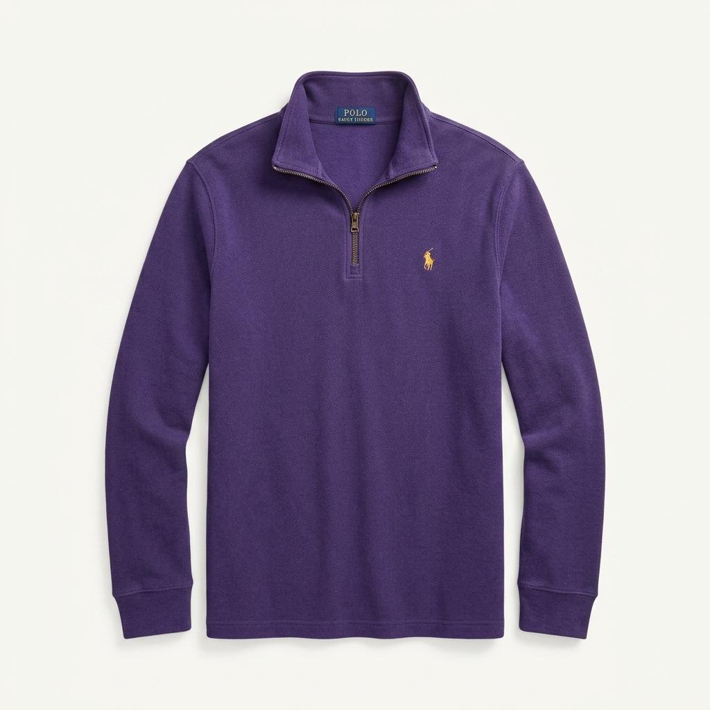Polo 폴로 랄프로렌 신형 퍼플컬러 코튼 하프집업 1