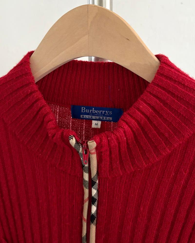 Burberry 버버리 블루라벨 레드 투포켓 니트 집업 10