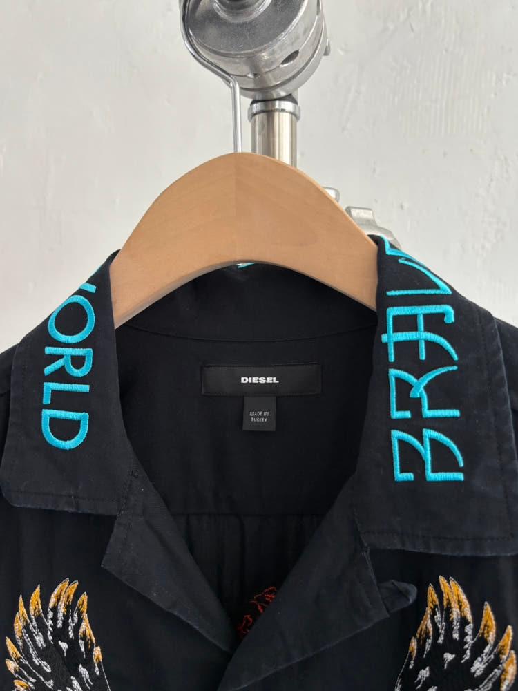 DIESEL 디젤 블랙 버드 프린팅 셔츠 5