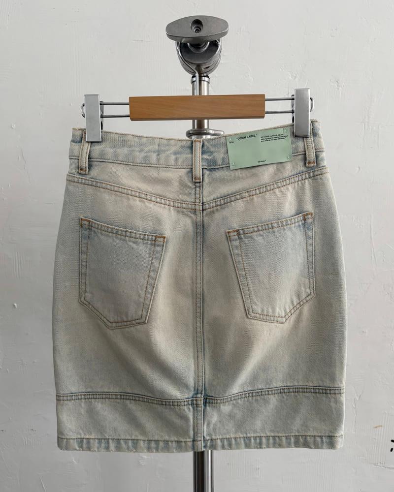 Off-White 오프화이트 블리치 다이 데님 스커트 10