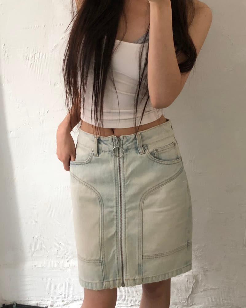 Off-White 오프화이트 블리치 다이 데님 스커트 4