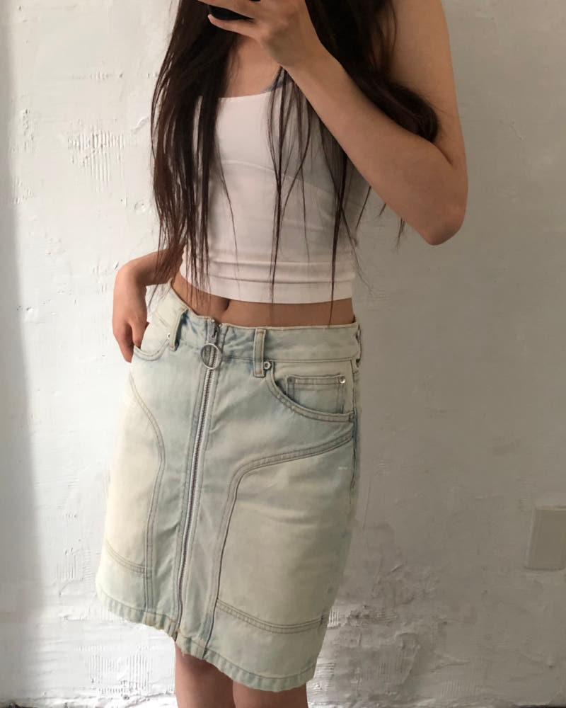 Off-White 오프화이트 블리치 다이 데님 스커트 5