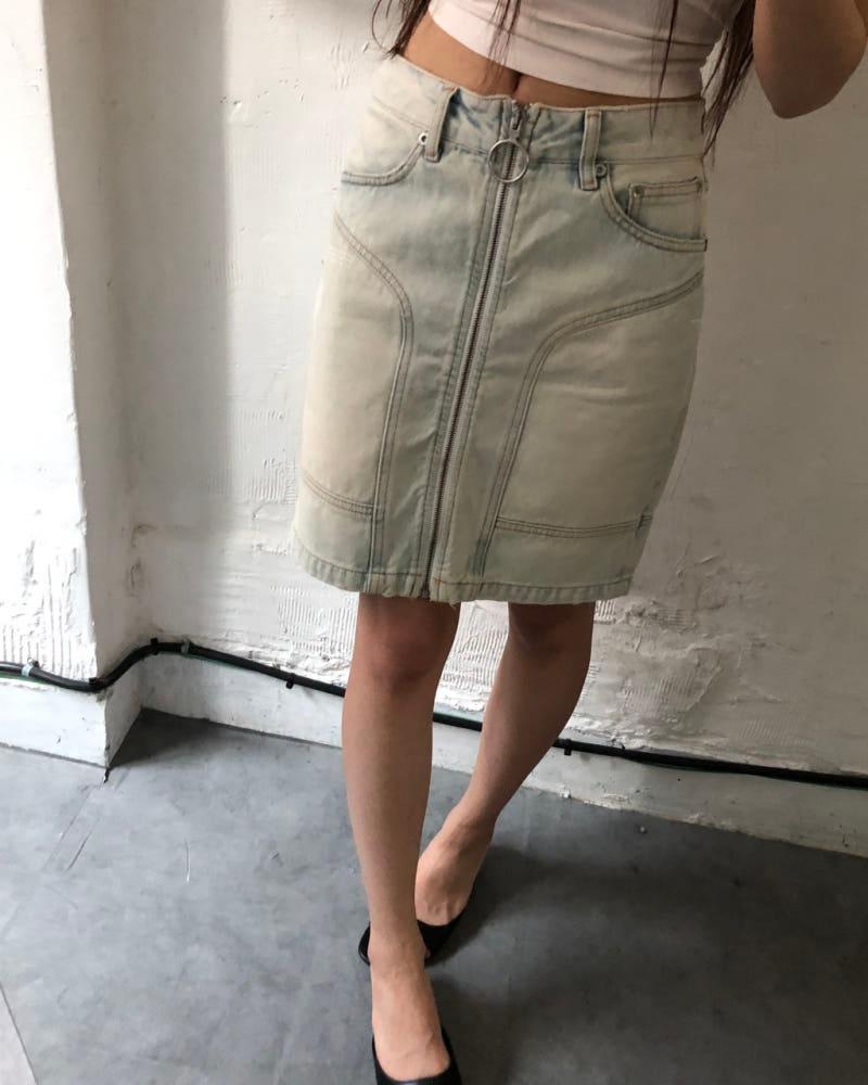 Off-White 오프화이트 블리치 다이 데님 스커트 6
