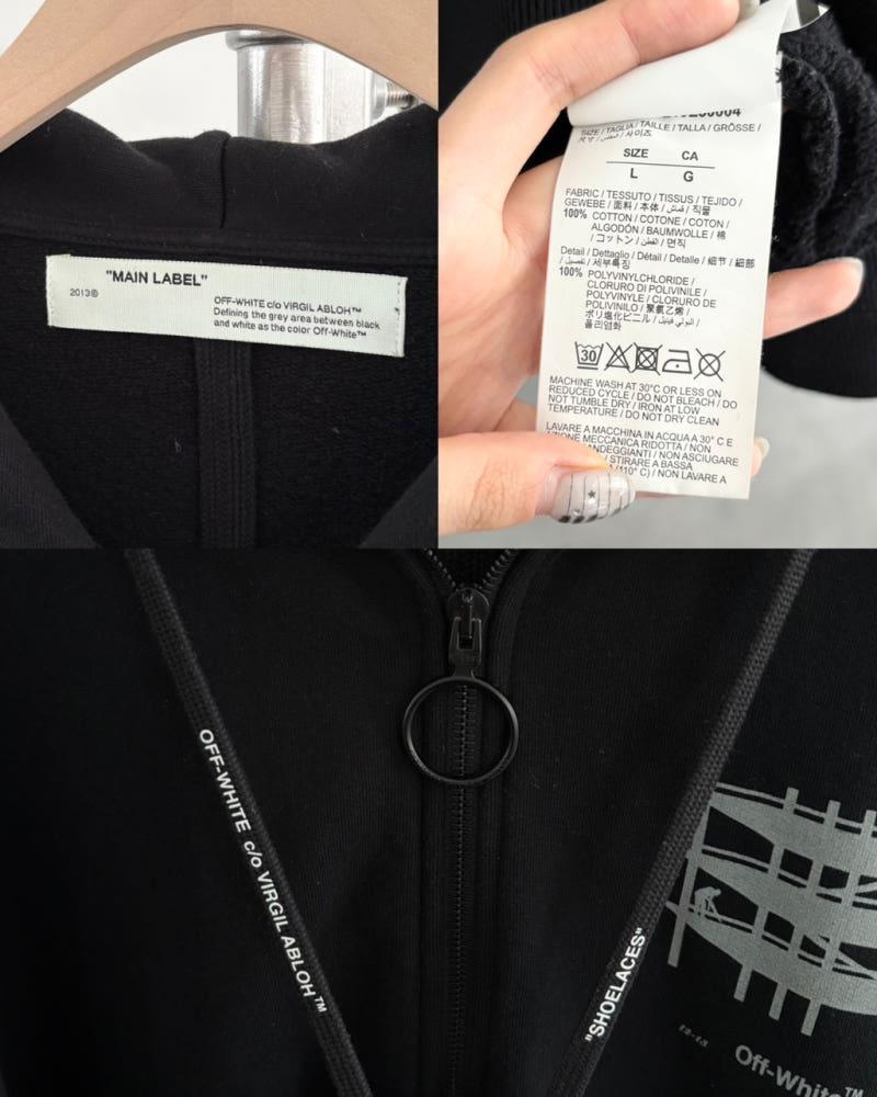 Off-White 오프화이트 블랙 인더스트리얼 후드 집업 10