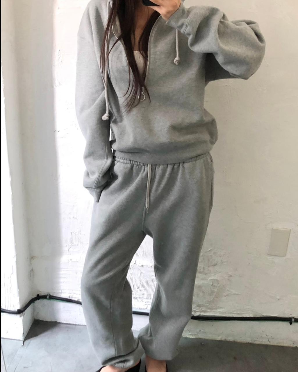 Auralee 오라리 그레이 스웻 셋업 2