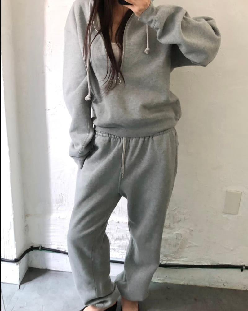 Auralee 오라리 그레이 스웻 셋업 3