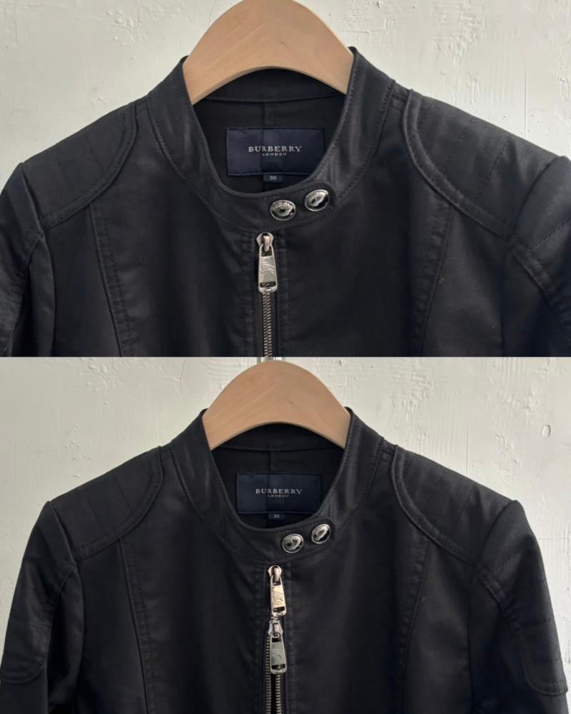 Burberry 버버리 블랙 코튼 바이커 숏 자켓 8