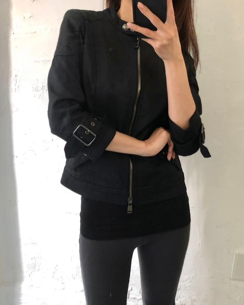 Burberry 버버리 블랙 코튼 바이커 숏 자켓 6