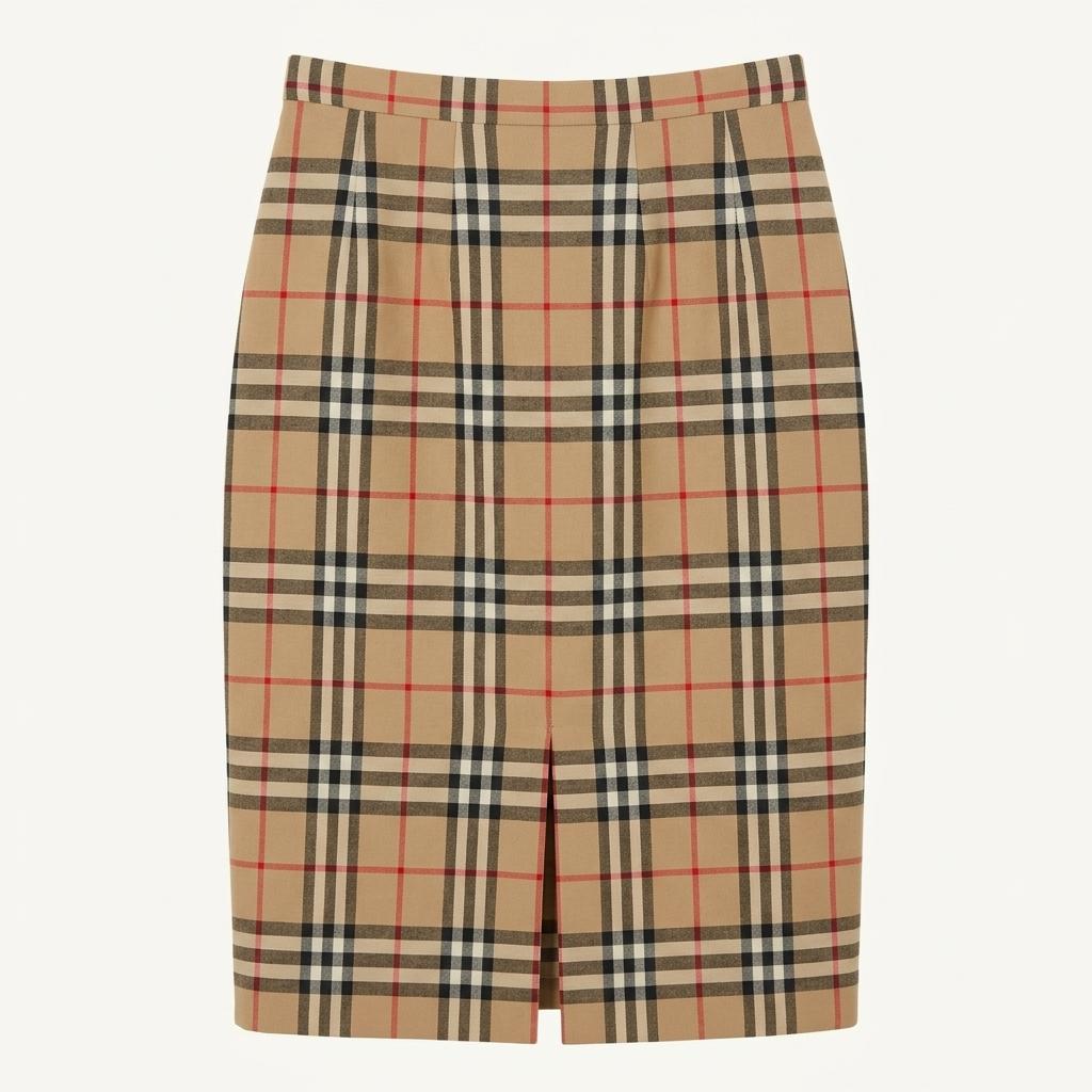 Burberry 버버리 베이지 노바체크 울 미디 스커트 1
