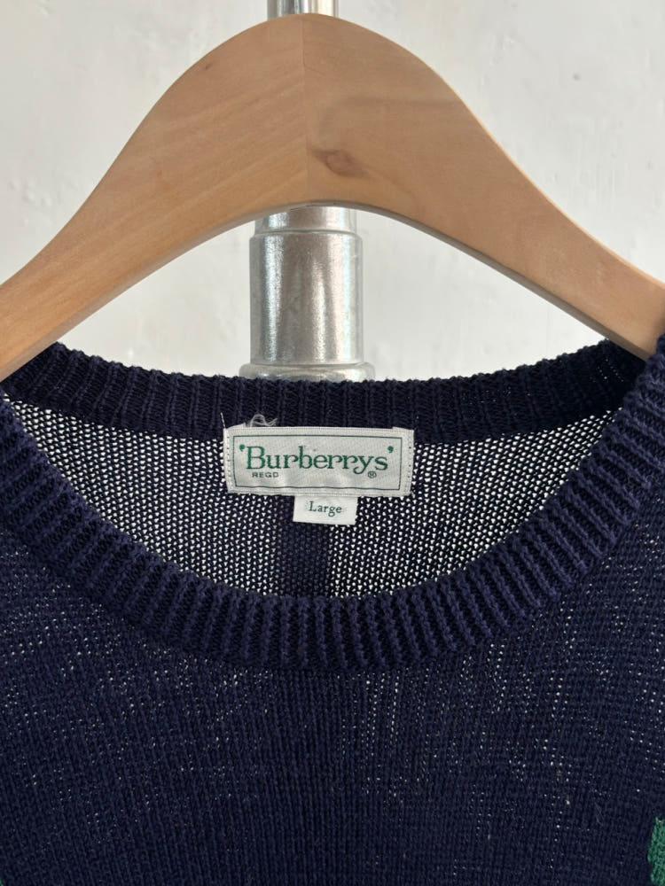 Burberry 버버리 기마 자수로고 네이비컬러 라운드넥 울 니트 5