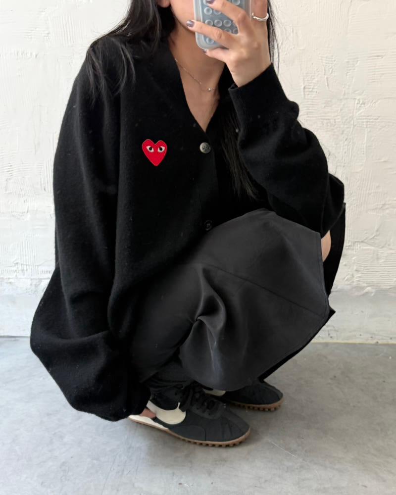 COMMEdesGARCONS 꼼데가르송 레드와펜 블랙컬러 브이넥 가디건 3
