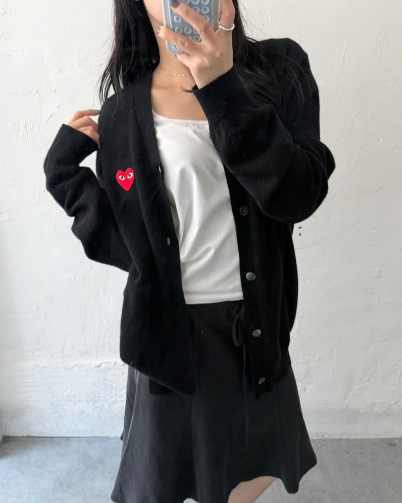 COMMEdesGARCONS 꼼데가르송 레드와펜 블랙컬러 브이넥 가디건 5