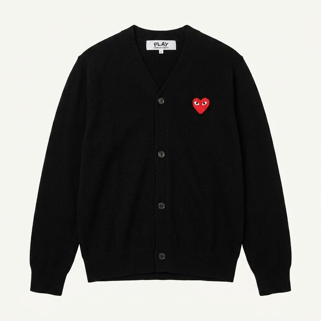 COMMEdesGARCONS 꼼데가르송 레드와펜 블랙컬러 브이넥 가디건 1