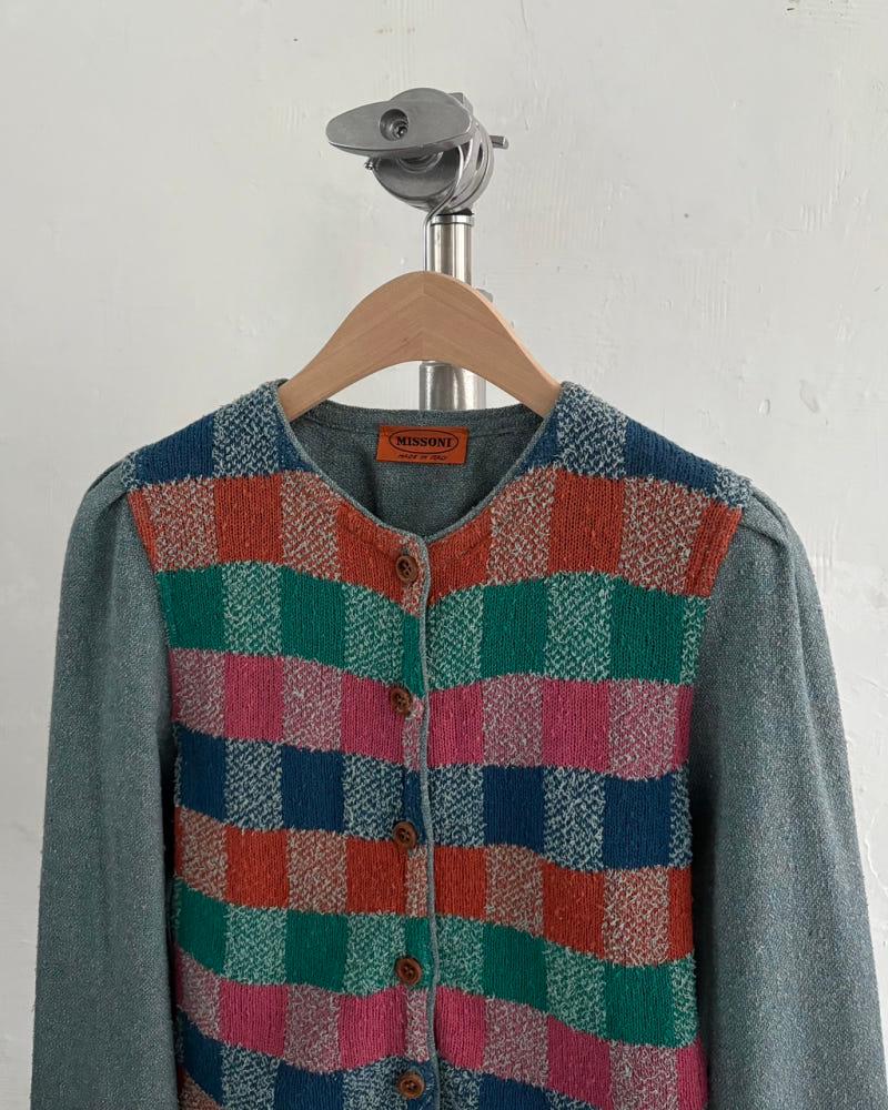 MISSONI 미쏘니 체크패턴 버튼 가디건 9