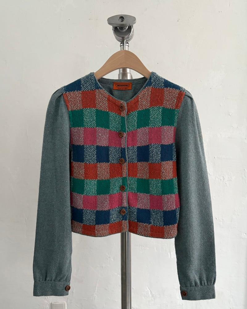 MISSONI 미쏘니 체크패턴 버튼 가디건 8