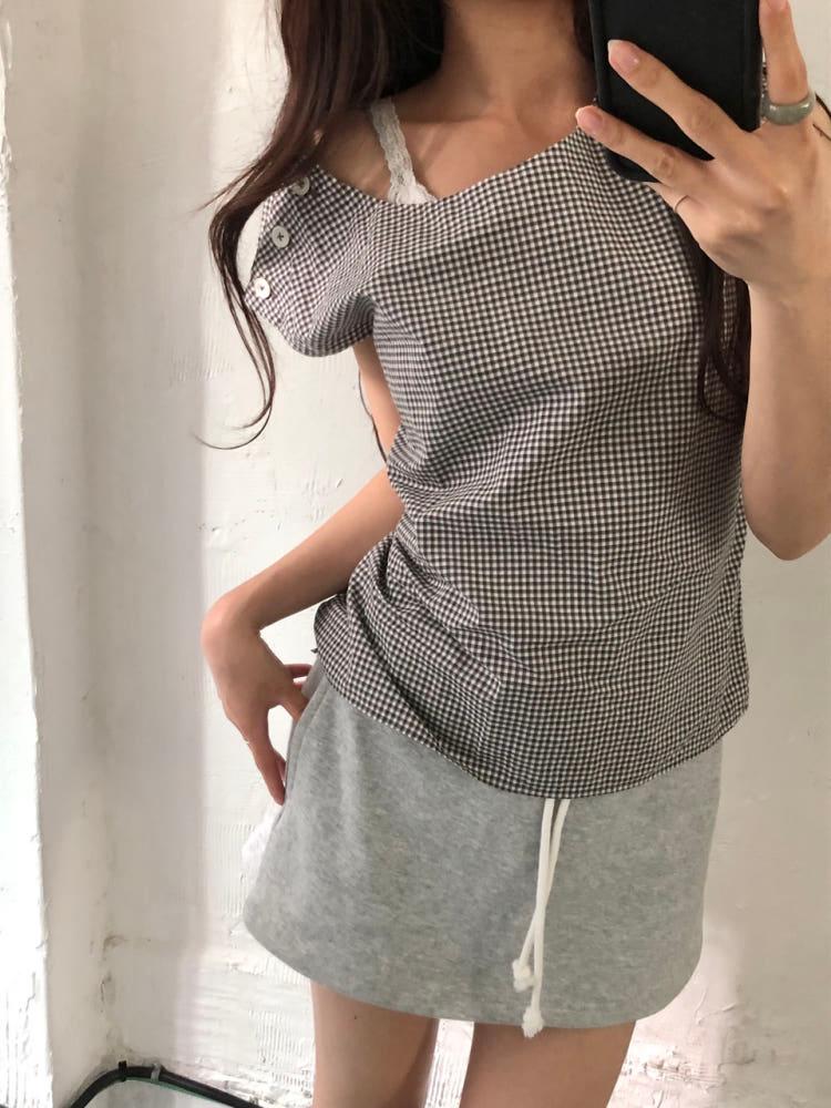 Margaret Howell 마가렛호웰 깅엄체크 슬리브리스 블라우스 4