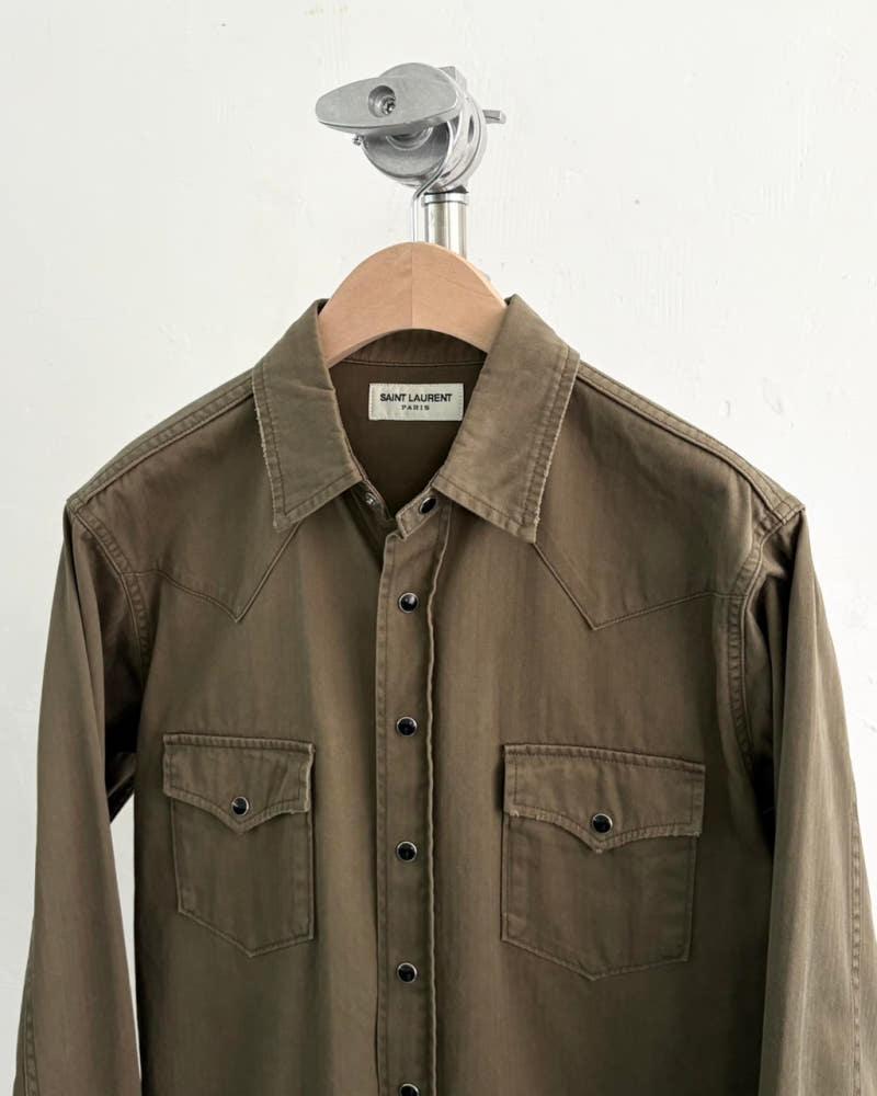 Saint Laurent 생로랑 카키 웨스턴 셔츠 7