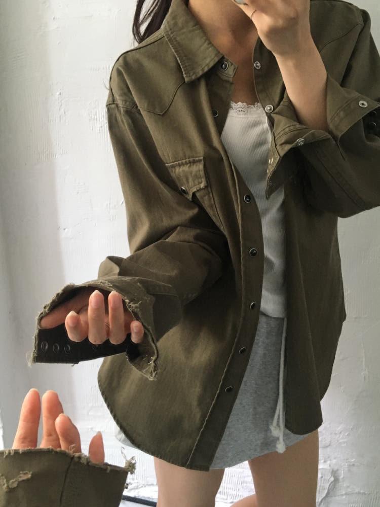 Saint Laurent 생로랑 카키 웨스턴 셔츠 4