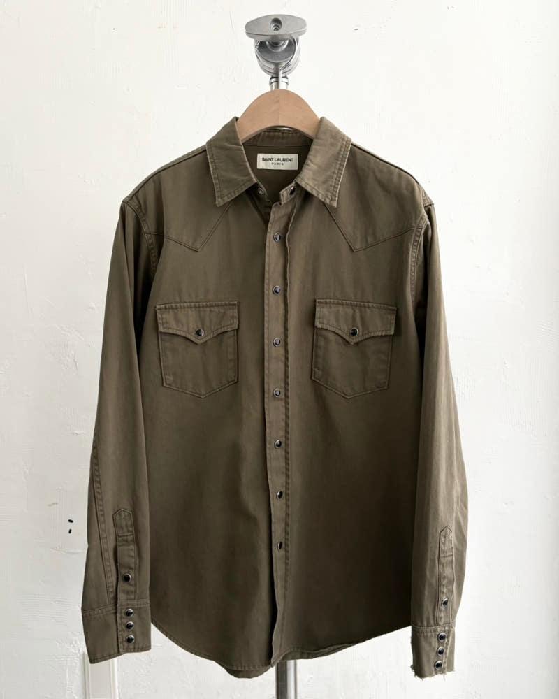 Saint Laurent 생로랑 카키 웨스턴 셔츠 6