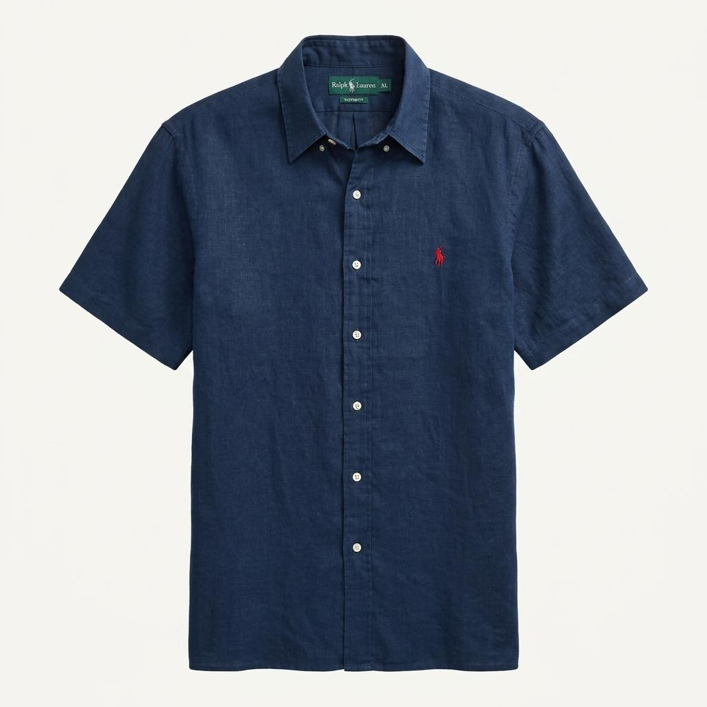 Polo 폴로 랄프로렌 린넨 네이비 반팔 셔츠 1