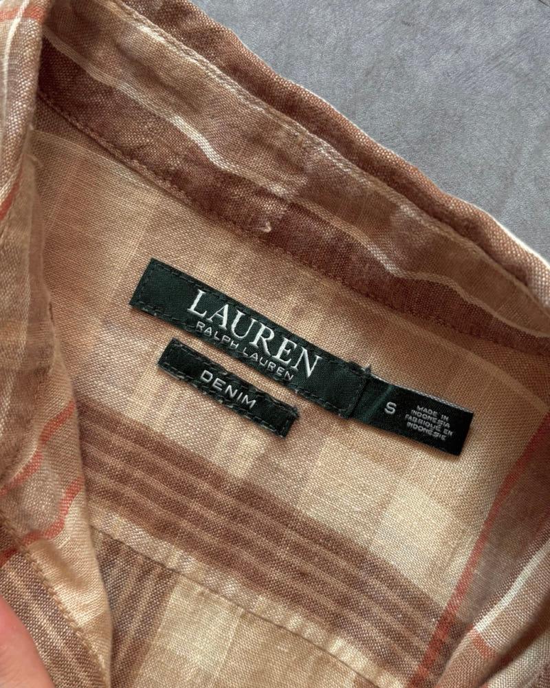 Ralph Lauren 랄프로렌 베이지 린넨 체크 셔츠 5