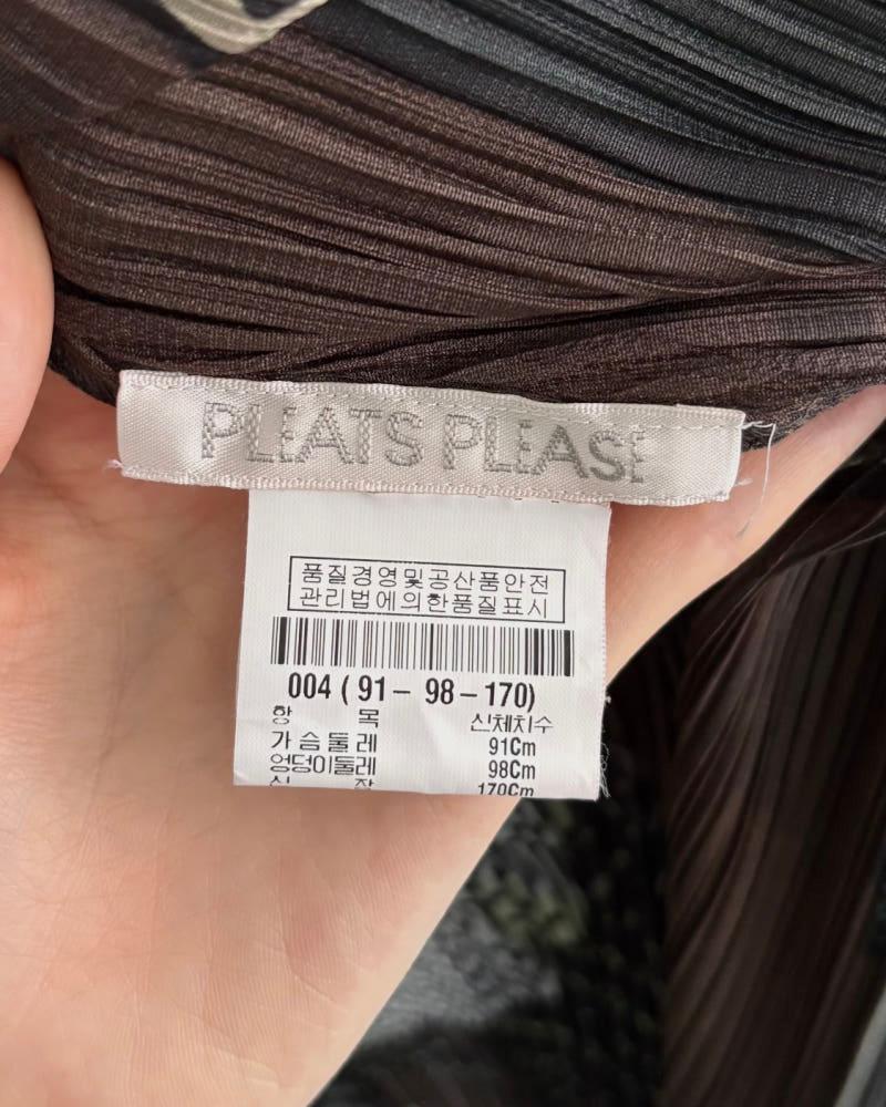 Issey Miyake 플리츠플리즈 우드 프린팅 롱 가디건 9