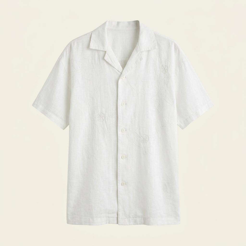 Issey Miyake I.S. 90's 린넨 자수 블라우스 셔츠 1