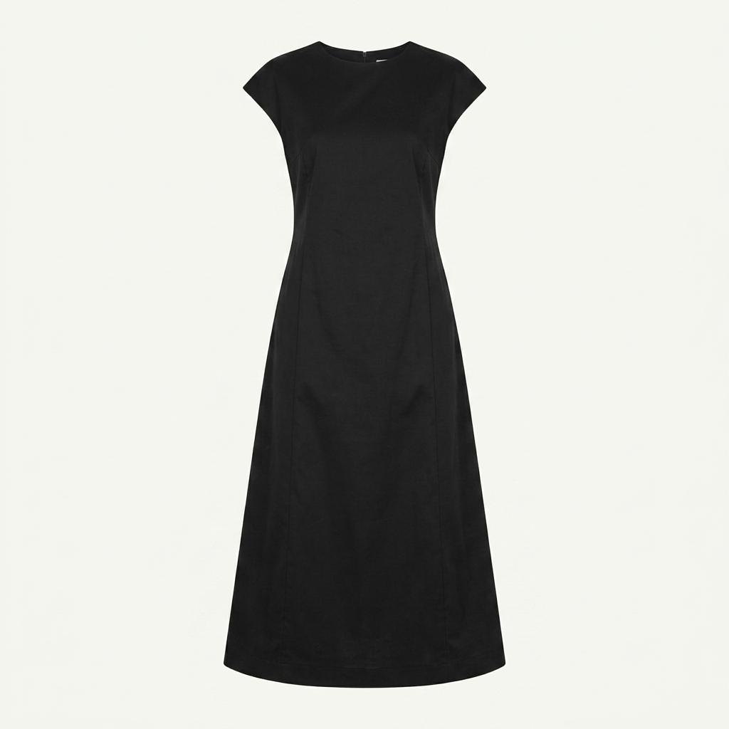 Yohji Yamamoto 요지야마모토 블랙 카라 슬리브리스 롱 원피스 1