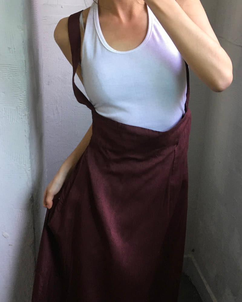 Yohji Yamamoto 요지야마모토 고딕 버건디 롱 스커트 4