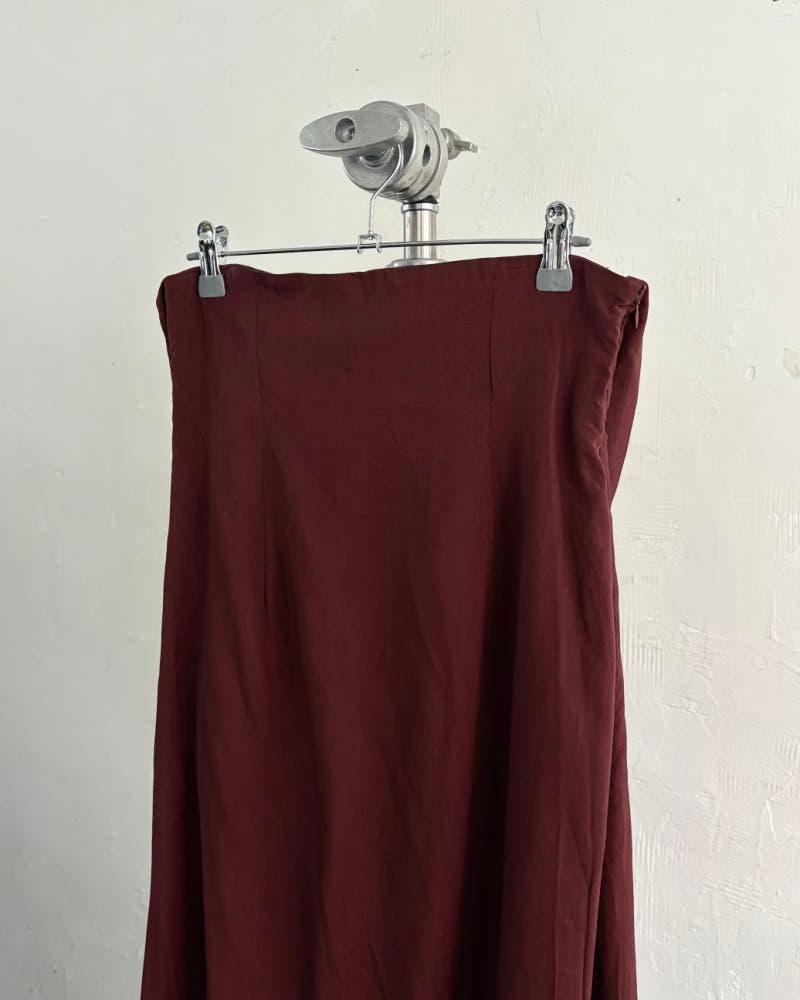 Yohji Yamamoto 요지야마모토 고딕 버건디 롱 스커트 8