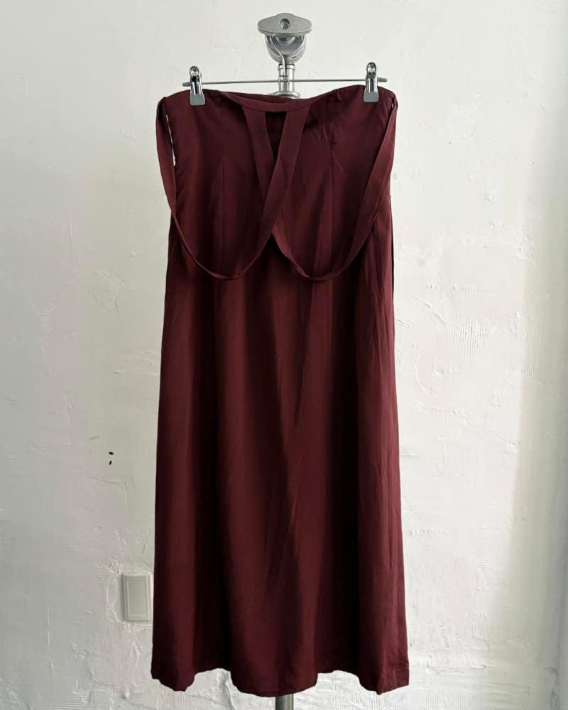 Yohji Yamamoto 요지야마모토 고딕 버건디 롱 스커트 9
