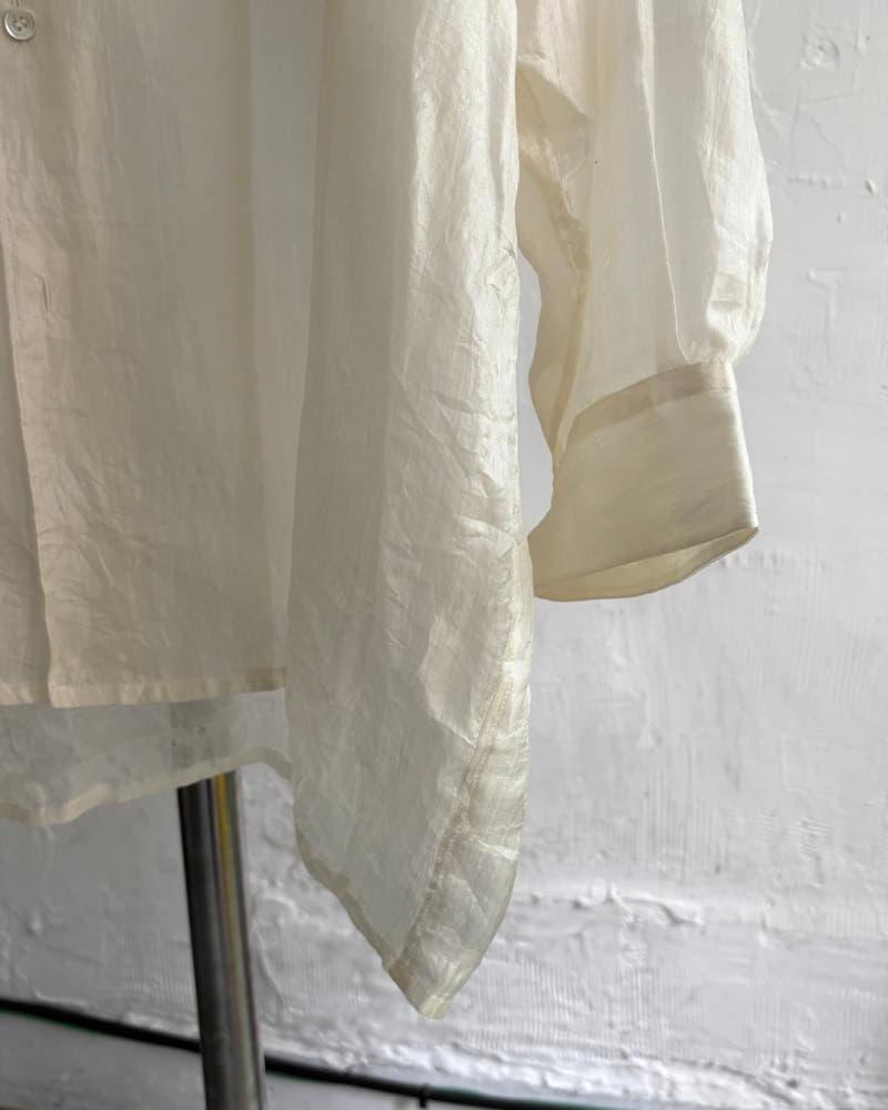 Comme des Garçons 꼼데가르송 90‘s 아이보리 실크 오버 셔츠 8
