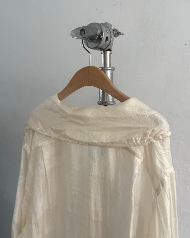 Comme des Garçons 꼼데가르송 90‘s 아이보리 실크 오버 셔츠 11