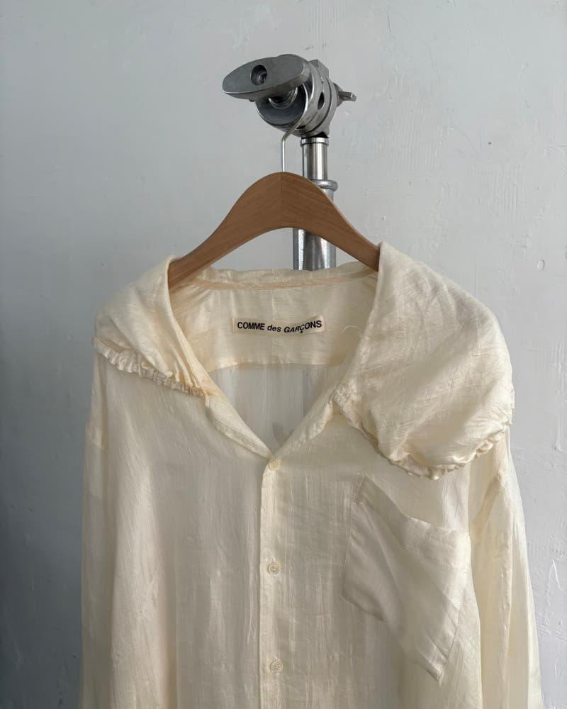 Comme des Garçons 꼼데가르송 90‘s 아이보리 실크 오버 셔츠 7
