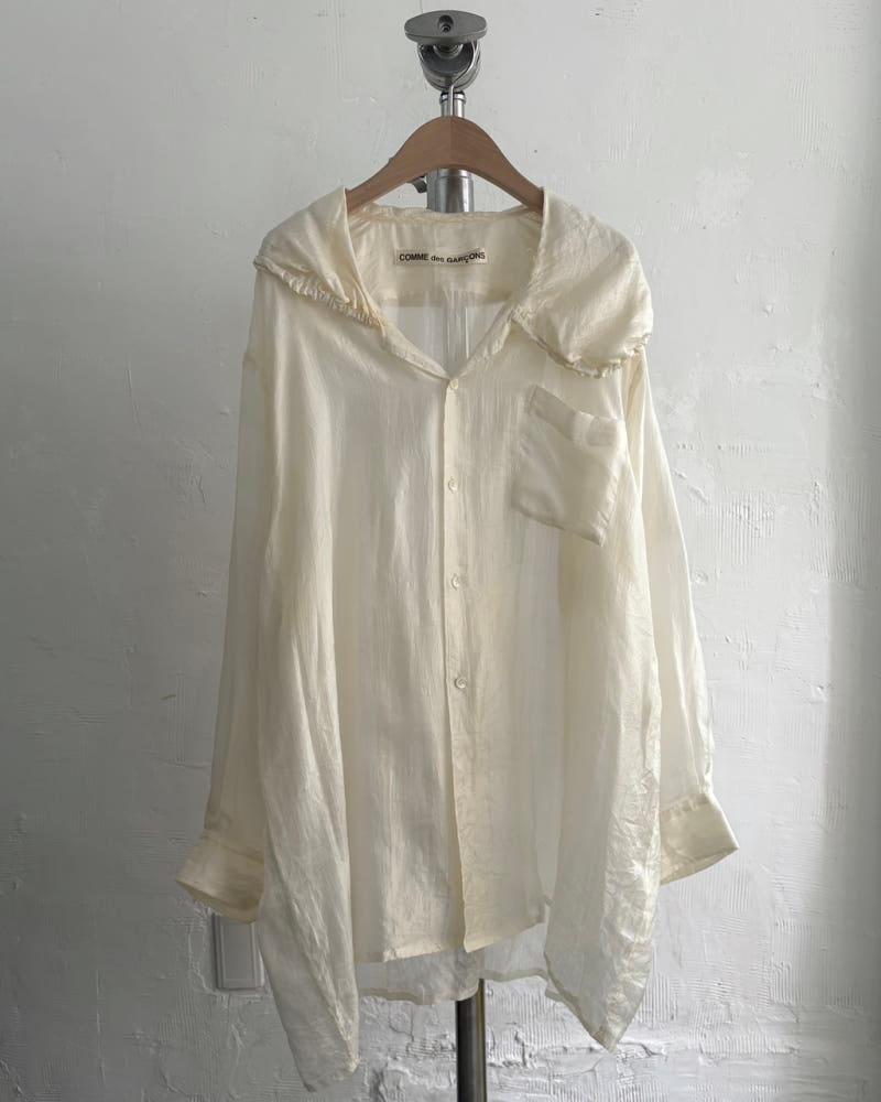 Comme des Garçons 꼼데가르송 90‘s 아이보리 실크 오버 셔츠 6