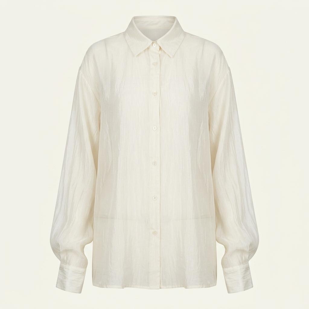 Comme des Garçons 꼼데가르송 90‘s 아이보리 실크 오버 셔츠 1