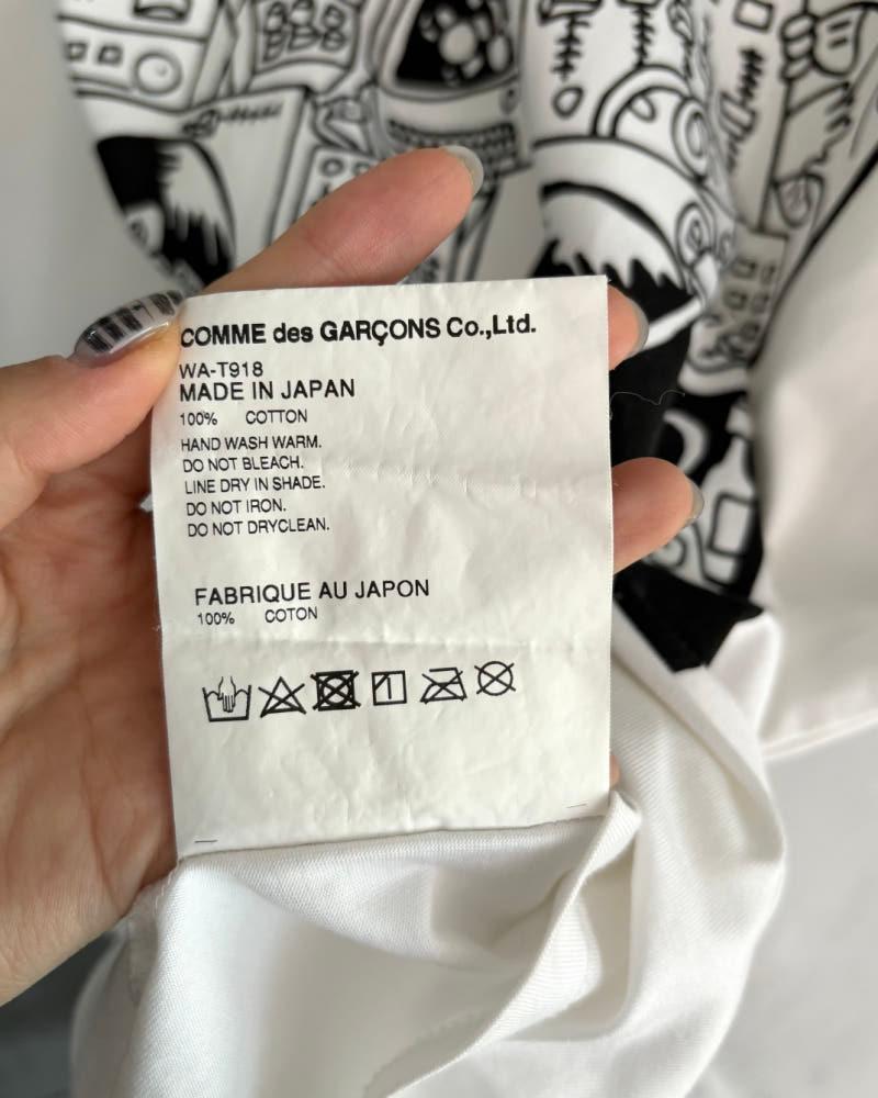 Junya Watanabe Man 준야 와타나베 맨 화이트 컬러 프린팅 티셔츠 8