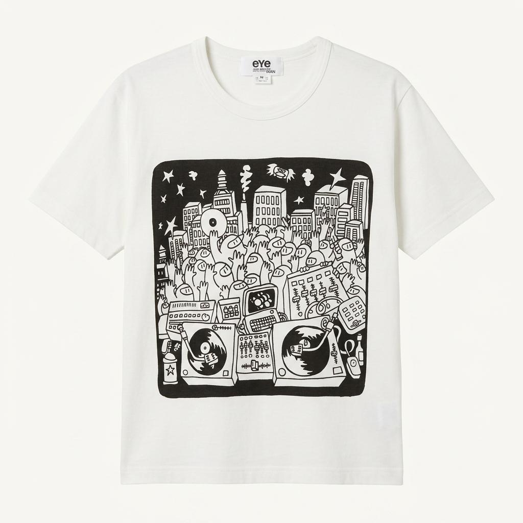Junya Watanabe Man 준야 와타나베 맨 화이트 컬러 프린팅 티셔츠 1