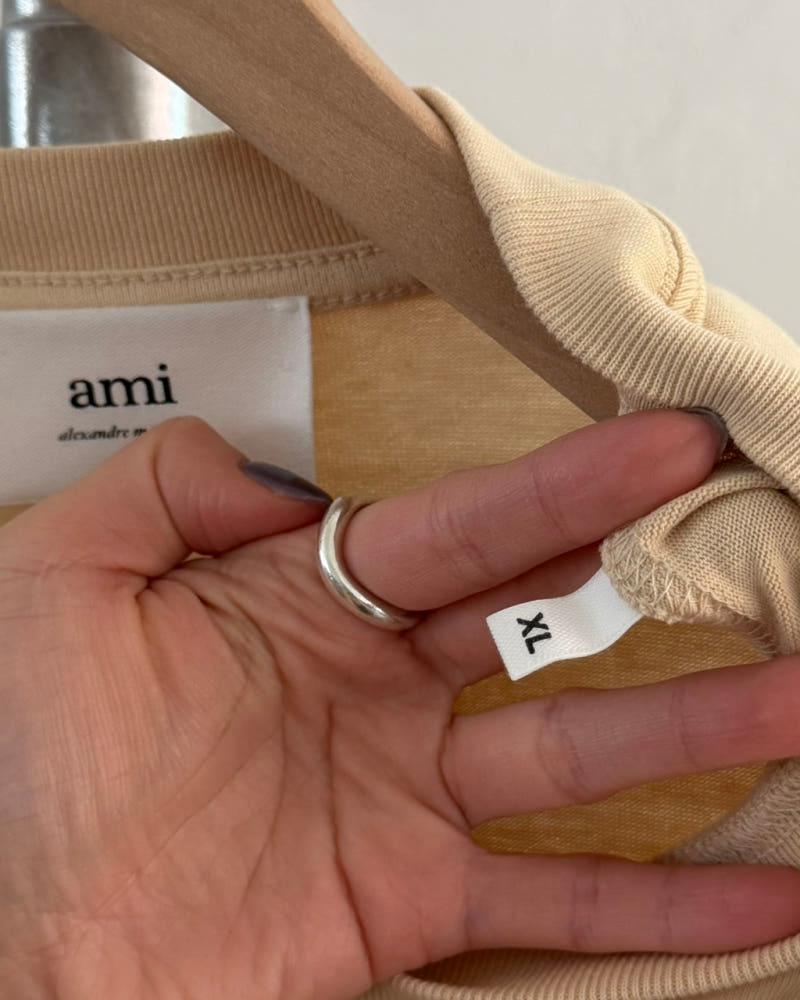 Ami 아미 하트로고 베이지컬러 오버사이즈 티셔츠 7