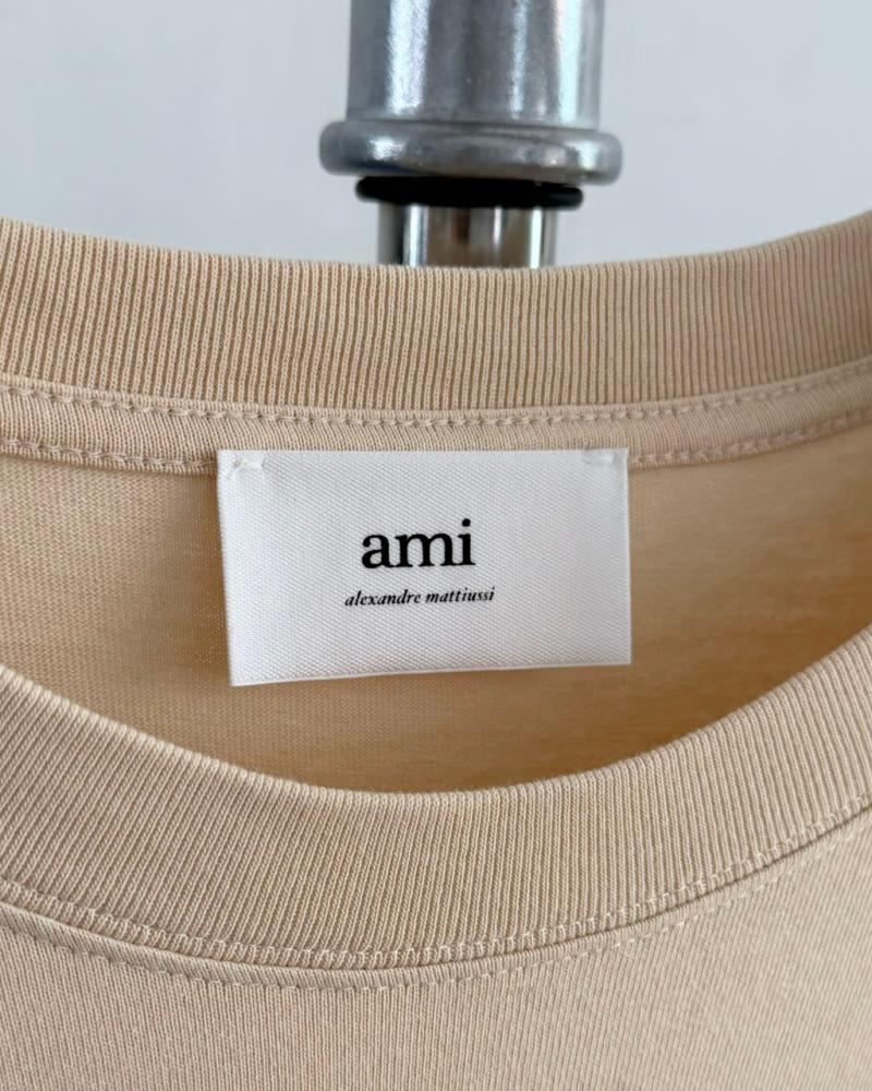 Ami 아미 하트로고 베이지컬러 오버사이즈 티셔츠 6