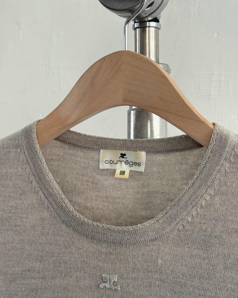 Courreges 꾸레쥬 그레이 로고 반팔 니트 5