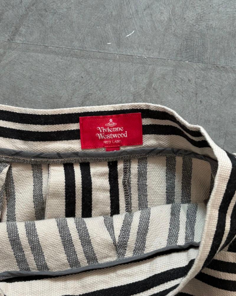 VivienneWestwoodRedLabel 레드라벨 블랙 컬러 스트라이프 랩 스커트 5