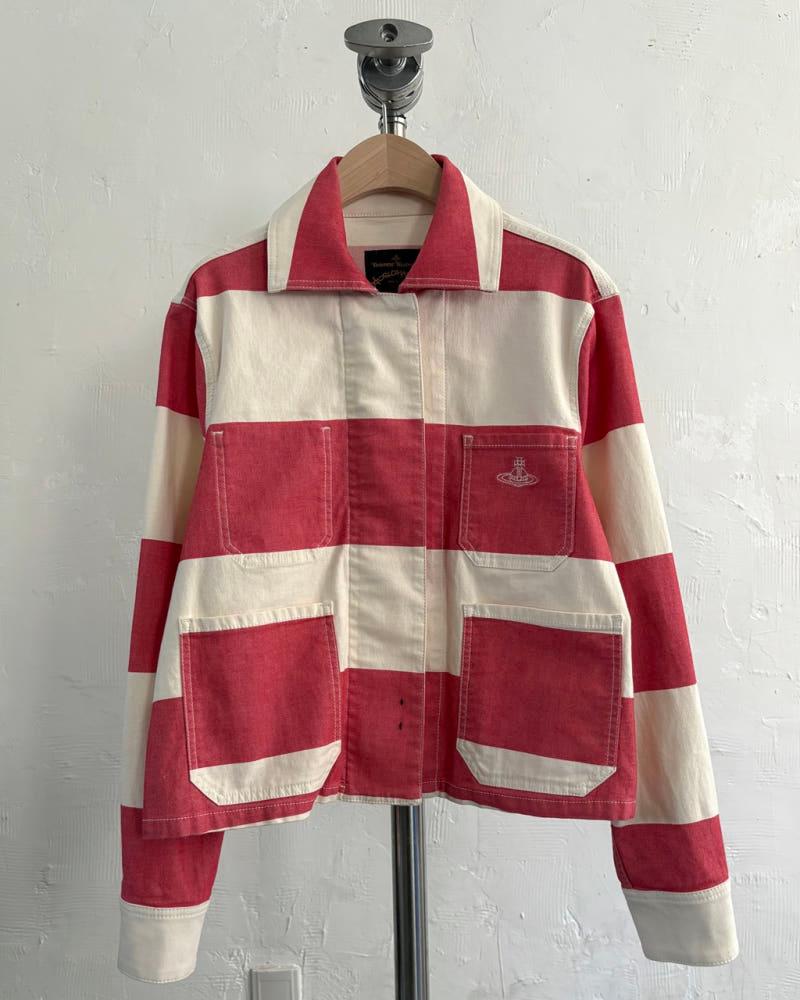 Vivienne Westwood 비비안웨스트우드 앵글로매니아 레드 컬러 스트라이프 자켓 3