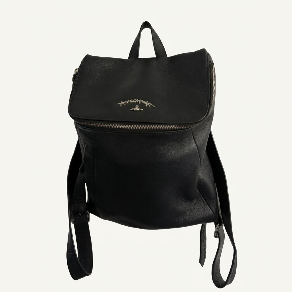 Vivienne Westwood 비비안웨스트우드 앵글로매니아 블랙 레더 백팩
