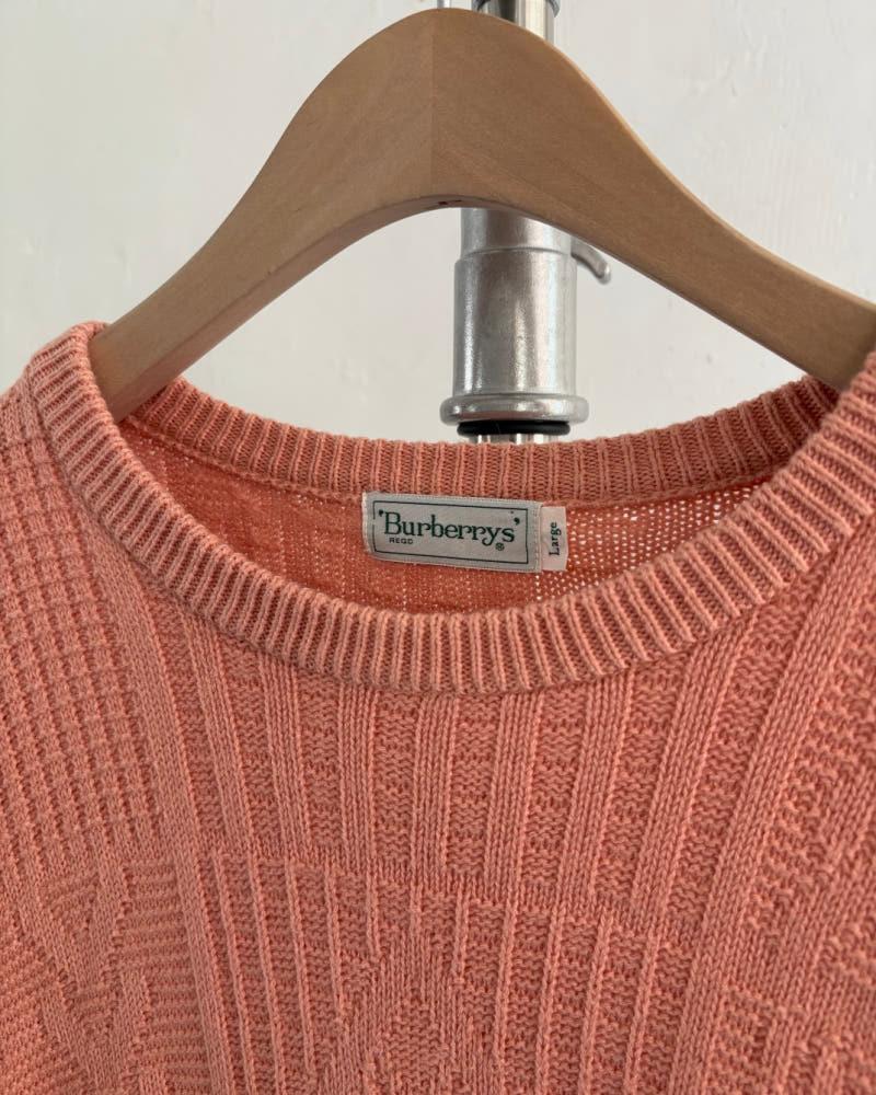 Burberry 버버리 90’s 코랄 핑크 패턴 니트 5
