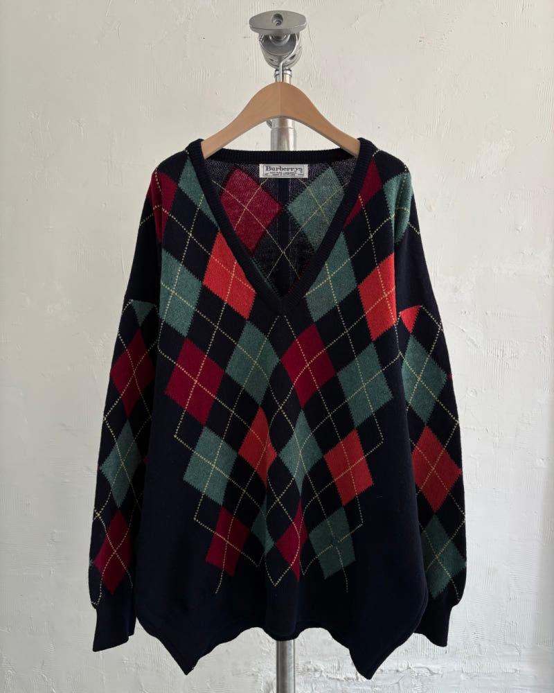Burberry 버버리 아가일 패턴 퓨어 램스울 니트 3