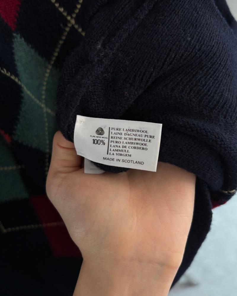 Burberry 버버리 아가일 패턴 퓨어 램스울 니트 8