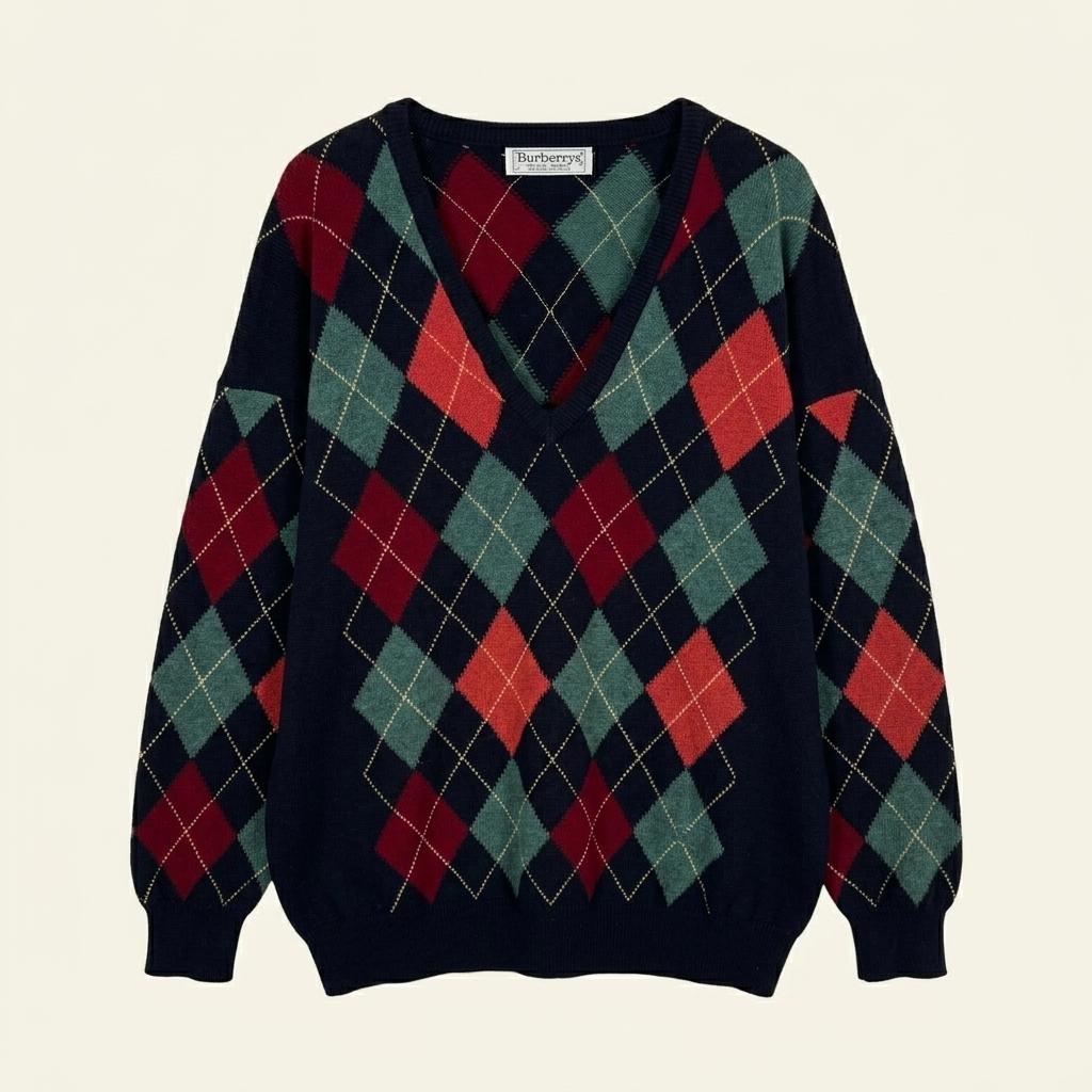 Burberry 버버리 아가일 패턴 퓨어 램스울 니트 1