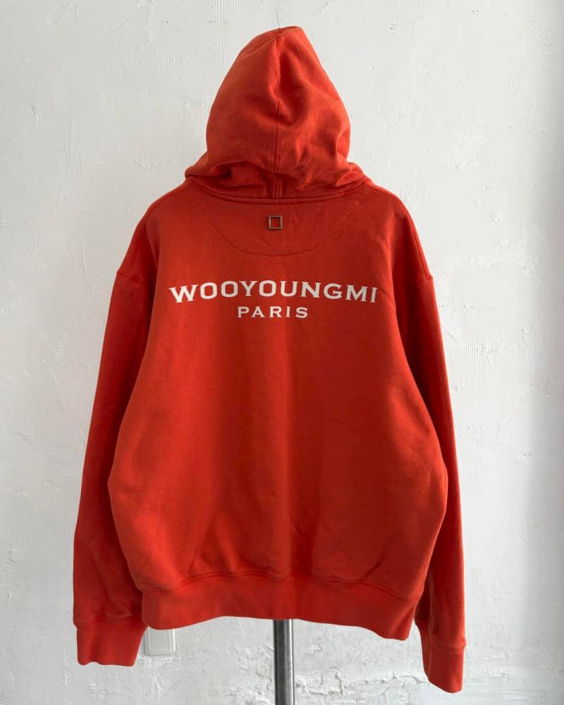 Wooyoungmi 우영미 오렌지 컬러 백 로고 후드티 9
